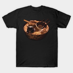 Cute Kittens Ramen Noodles T-Shirt